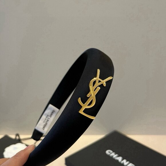 Yves Saint Laurent Black and Gold Headband - Picture 4 of 8